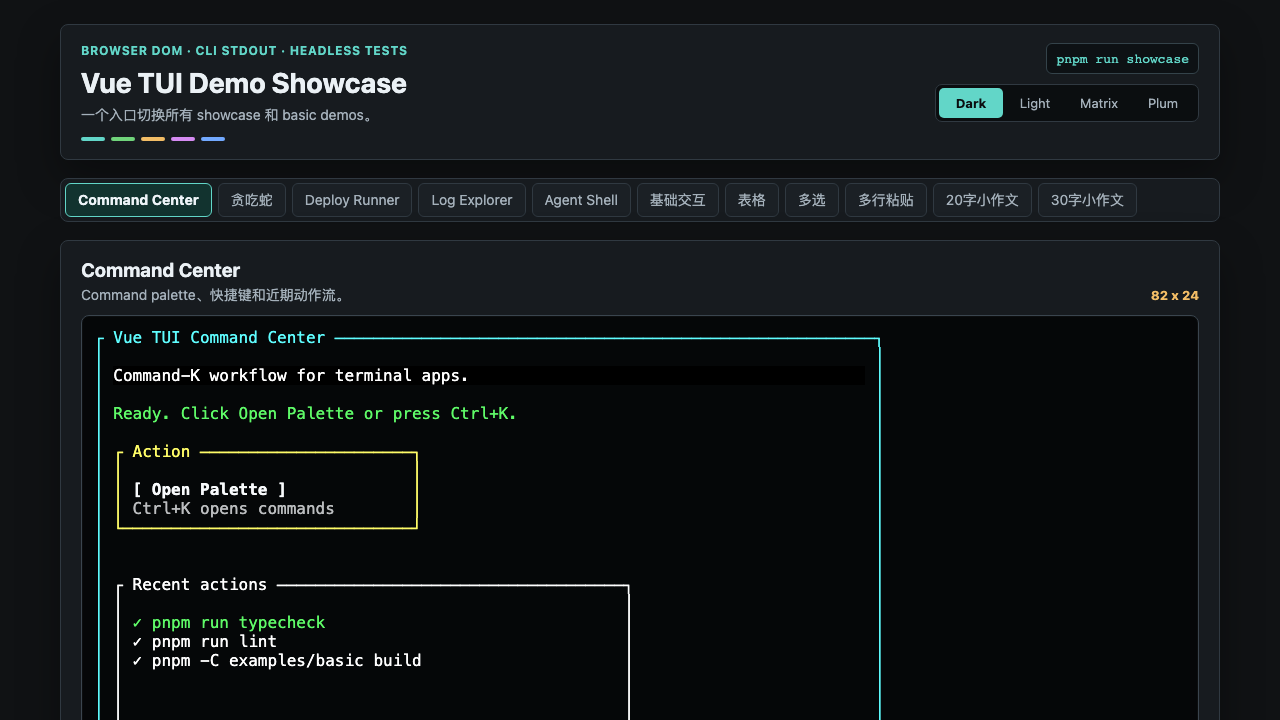 Dark showcase theme